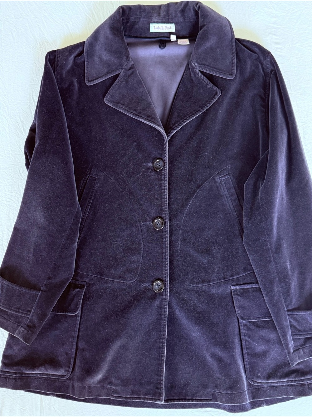 The Territory Ahead Velvet Button-Front Jacket in Navy